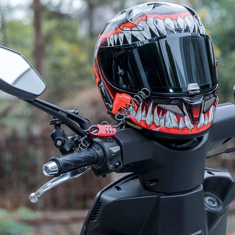 helmslot mini fiets motorfiets slot kabelslot combinatieslot - Afbeelding 5