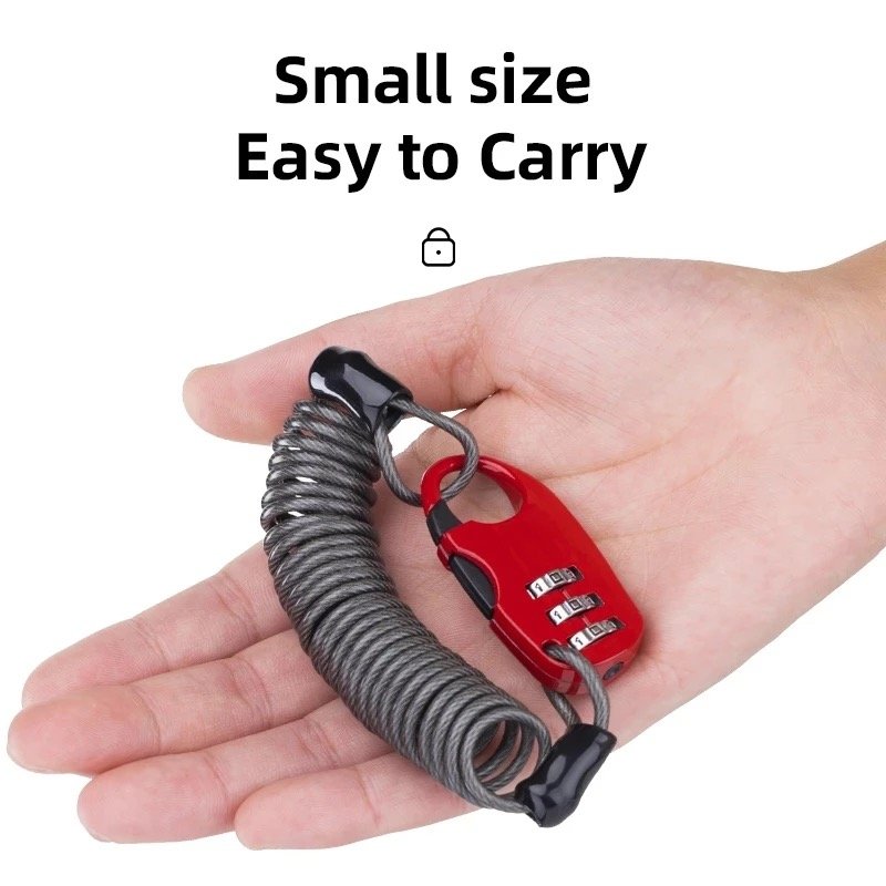 helmslot mini fiets motorfiets slot kabelslot combinatieslot - Afbeelding 7